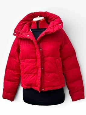 Abercrombie & Fitch Red Puffer Jacket Size XS Like New